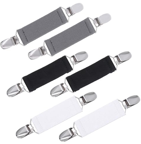 6 Stück Pullover Clips Elastisch, Sweater Cardigan Clips für Kleidung | 13cm Cardigan Clip, Cardigan HosenträGer, Ausschnitt Verkleinern Clip | Clip Kleidung für Pullover Kleider Hemden Jacken