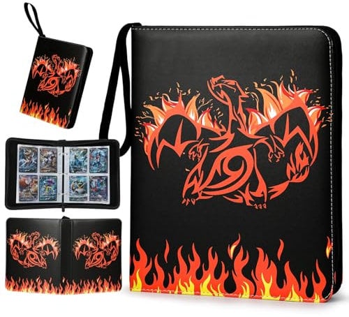 Pockets Card Binder with Sleeves, Trading Cards Holder for Game Card, Yugioh Card Storage Album, Baseball Card Organizer, MTG Zip Folder, Loading Pocket Binder for TCG (24 * 18 cm)