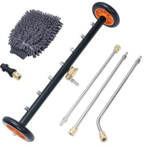 Umelee Hochdruckreiniger, Auto Unterbodenreiniger mit 3 Verlängerungsrohren & 1/4 Zoll Schnellanschluss, Wasserbesen, Auto Unterbodenwäsche 4000 PSI