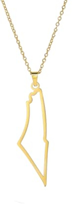 Israel Palästina Karte Halskette Für Frauen Männer Arabische Ketten Choker Edelstahl Halskette Land Karte Anhänger Schmuck