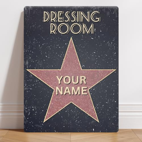 Yelacecca Hollywood Film Movie Star Theatre Dressing Room Walk Of Fame Metal Sign Metal Sign Plaque Poster 8X12 Inches