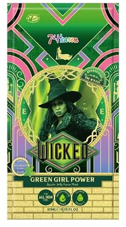 7th Heaven Wicked Jelly Face Mask, Elphaba Apple with Vitamin C - Vegan | Vegan, cruelty-free, vitamin C enriched, genuine skincare, wicked merchandise, 7th Heaven Wicked Jelly Face Mask (Elphaba