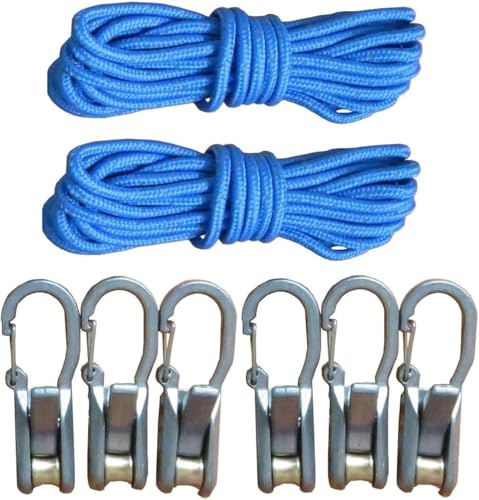 Rope Tightening Tool, Rope Rollers For Para Cord, Ropes Roller Cam Lock Tensioner, Rapid Adjuster For Outdoor Camping, Hiking, Boat & Stationary Use