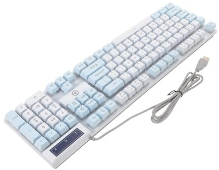 Lurrose Clavier Mécanique Éclairage LED Multicolore Filaire en ABS à 104 Touches RGB et Liaison USB Facile pour Jeu et Bureautique pour PC et Ordinateur
