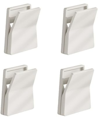 Self Adhesive Hooks,4PCS Kitchen Storage Clip,Bathroom Storage Rack,Hanging Glove Hook,Wall Mount Towel Holder(White)