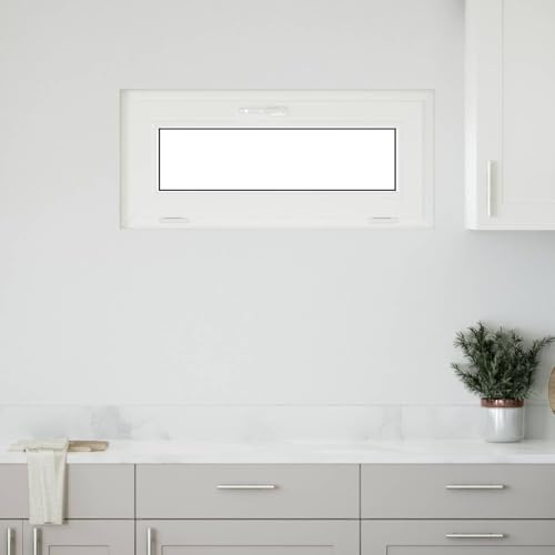 Ziaphsol Risor - Finestra per cantina, 90 x 40 cm, telaio in PVC con vetro bianco, inclinabile manualmente, girevole, per ventilazione della cantina e luce in interni, montaggio a incasso