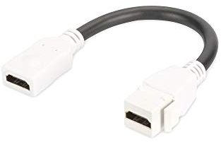 DIGITUS Keystone-Kupplung HDMI 2.0 - Für DN-93832 - Mit 12 cm Kabel - Reinweiß (RAL 9003)