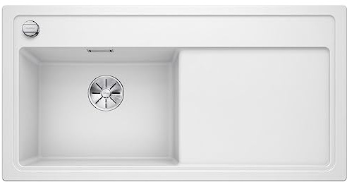 BLANCO ZENAR XL 6 S | Granitspüle aus SILGRANIT weiß | Hauptbecken links | [100x51x20,2 cm] | für 60 cm breite Unterschränke | Hauptbecken links | Reinigungsfreundlich | Großes Becken