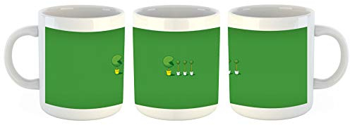Unified Distribution Pac Man aus Bäumchen - Tasse mit Motiv Bedruckt, 300ml C-Henkel. Tolles Geschenk für Büro, Küche, Geburtstag, Ihre Neue Lieblingstasse zum Frühstück