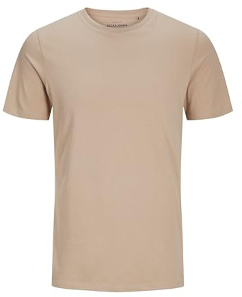 Jack & Jones NOS Men's Jjeorganic Basic Tee Ss O-neck Noos T-Shirt, Beige (Beige ), Medium
