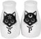 Alchemy England 1977 Salt and Pepper Shakers Unisex Salt and Pepper Pots White-Black, Porcelain,