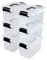 Uumitty 6 Packs Plastic Storage Box, 5 Litre Small Storage Organizer with Lid, Clear