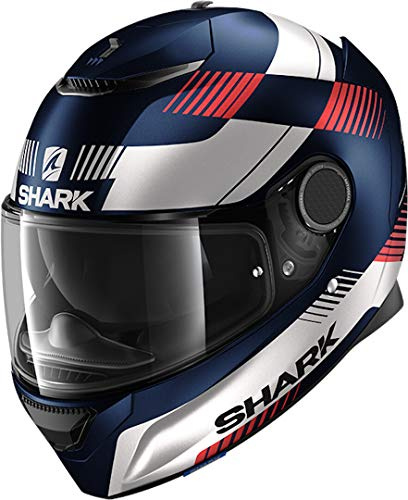 SHARK, Motorradhelm Spartan Strad Anthrazitgrau blau weiß rot, XXL