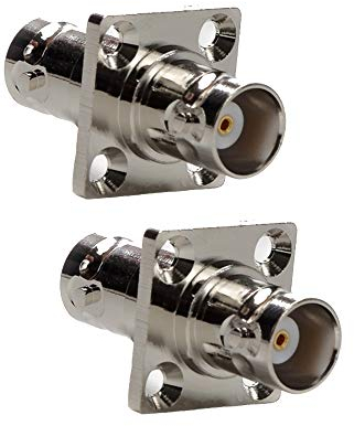 TLS.eagle BNC Buchse auf Buchse Adapter BNC Flansch Adapter 4 Loch Panel Mount BNC Jack Koaxstecker gerade RF Koaxialadapter 2 Stück