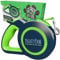 Mighty Paw Retractable Dog Lead 2.0 | 5 m Heavy Duty Reflective Extendable Dog Lead For Pets Up To 22 kg. Tangle Free Design W/One Touch Quick-Lock Braking System & Anti-Slip Handle. (Green/Lite)