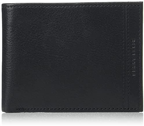 Perry Ellis Herren Portfolio Passcase mit Herausnehmbarem Ausweishülle RFID Geldbrse, Schwarz, Einheitsgröße