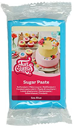 FunCakes Rollfondant Sea Blue: Einfach zu verwenden, glatt, flexibel, weich und biegsam, perfekt zum Dekorieren von Kuchen, halal, koscher und glutenfrei, 250 g