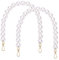 HAOBIN Perle Griff Kette Taschenkette Perle Korn Kettenriemen Taschenhenkel Kette Tasche Griff Ersatz TascheKette Dekoration Kette Schultergurtkette Ersatz Damentaschenkette (Weiß, 40 cm+40 cm)