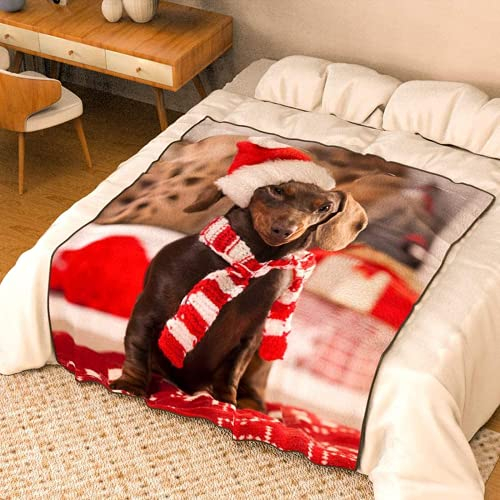 weiyou Personalisierte Foto Decke,Haustier-Foto-Decken Superweiche Plüschdecke ,Bedrucken Lassen Kuscheldecke Personalisierte Geschenk Für Freunde Familie Geburtstag Weihnachten (75x100cm)