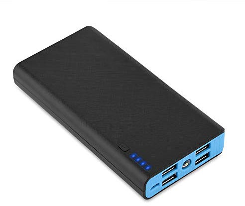 DIY Charger Powers Banks Boxes, Practical 20000mAh LED Lights 5V-2A Input 4 USB Outputs Port Power Bank DIY Box for Sport for Travel(blue)