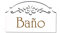 Baño Türschild Schild Holz selbstklebend Ornamente Badezimmer Türdeko 15,5 x 9,5 cm | Dekolando
