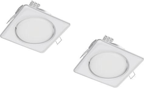 ledscom.de 2 Stück Deckeneinbauleuchte ZOBE II, weiß matt, eckig, 11 x 11cm, 1212lm, weiß