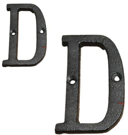 Antique Black Door Letter Screw On 3 Inch Cast Iron Letter D Door Letter Elegant and Bold Door Numerals Suitable for All Door Types Including Wooden uPVC and Composite.