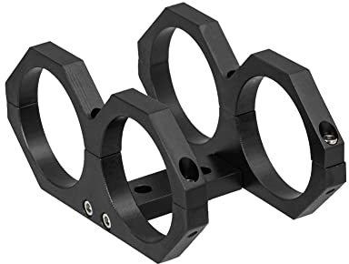 iSpchen Kraftstoffpumpenhalterung Aluminium Auto Kraftstoffpumpe Halterung für Benzinpumpe 60mm Durchmesser,Doppelloch Kraftstoffpumpen Halter, schwarz