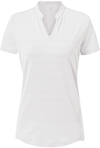 donhobo Sommer Damen T-Shirt Kurzarm V Ausschnitt Basic Oberteil Sport Fitness Laufshirts Yoga Training Casual Tops (Weiß, M)