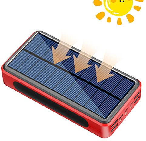 Solar Power Bank 30000mAh Solar Power Bank Caricabatterie portatile a due vie per telefono solare con torcia ad alta luminosità per interni ed esterni