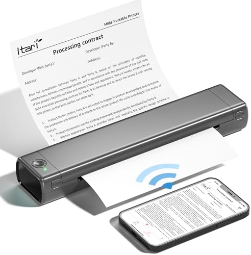 Itari Tragbarer Tattoo Drucker, M08F Drahtlose Tattoo Maschine Stencil Drucker Printer, Tintenloser Thermodrucker Bluetooth Drucker für Tattoo, Unterstützt Tattoo Transferpapier und Thermopapier A4