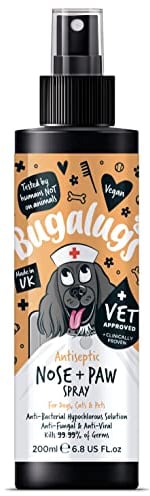 BUGALUGS Nose & Paw Dog Antiseptic spray 200ml – Antibacterial, Antifungal for Dogs, Cats & Pets -for Dry Paws, Cracked Skin use alongside our dog paw balm & dog nose balm (Antiseptic Spray 200ml)