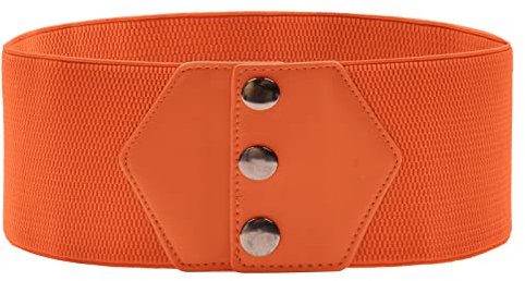 GRACE KARIN Damen 10cm Elastischer Gürtel mit Druckknöpfen Breiter dehnbarer Damenbund
