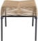 Kare Design Hocker Acapulco, Natur, Indoor und Outdoor Sitzhocker im Retro-Design, Fußhocker, Gartenstuhl für Balkon, Garten, Terrasse, Schwarzes Stahlgestell, 40x40x42 cm (H/B/T)