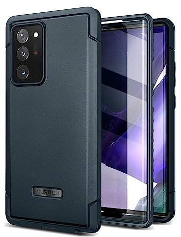SURITCH Bumper Case for Samsung Galaxy Note 20 Ultra, Rugged Shockproof Case [Built-in Screen Protector] Full-Body Protective Cover with Double Front Frame for Samsung Note 20 Ultra 6.9(Green Blue)