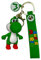 South Coast Jewellery Super Mario 3D Green Yoshi Schlüsselanhänger Tasche Federmäppchen Charm Anhänger Reißverschluss Zubehör, grün, 7cm