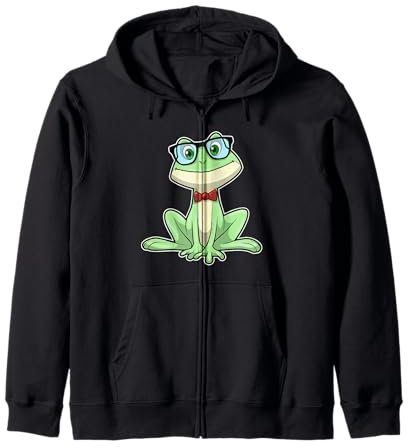Frosch Nerd Brille Kapuzenjacke