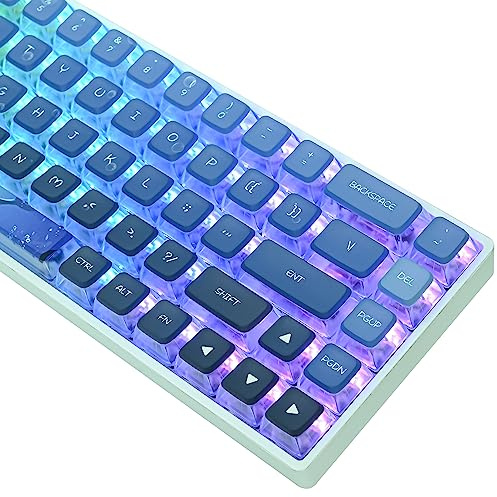 ASA Pudding Keycaps Translucent ASA Profile Dye-Sub 60 Percent 60% PBT Key Cap Set for Cherry Mx Switch for 60% 65% TKL Keyboard(Whale)