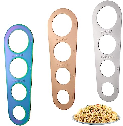 Cisixin 3 Pezzi Righello degli Spaghetti,Misuratore di Spaghetti,Misurare La Pasta Lunga, Utensile da Cucina, con 4 Fori di Misurazione, per Cucine Familiari, Ristoranti