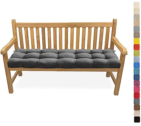Lsjoaw Bankauflage Bankkissen 135X40X6CM Sitzauflage Sitzkissen Bank Bankpolster Sitzpolster Auflage für Gartenbank Sitzbank & Hollywoodschauke Outdoor/Indoor,Color#36 Grau GrüN