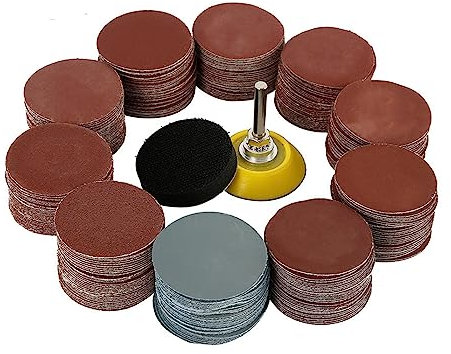 120Pcs Sanding Discs Pads, 50 mm/2 Inch Hook and Loop Grit 60 80 120 180 240 320 400 600 800 1000 2000 3000 Grits Sanding Pads for Drill Sanding Attachment