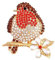 Broche de Noël en émail avec strass rouge-gorge, cadeau de Noël, broche de Noël pour fête d'animal