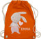 Turnbeutel Rucksack - Süßer Hase Mädchen mit Name personalisiert I Häschen I Rabbit I Langohr I Süße Hasen - Unisize - Orange - personalisierter beutel kinder geschenke kindergarten hasenmotiv