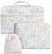 Halinuia 3 Stück Reise Kosmetiktasche Damen Set, Gesteppte Kulturtasche mit Kosmetiktasche Groß Tragbare Kapazität, Make up Tasche Aesthetic Blumen Makeup Tasche für Frauen Mädchen Kinder