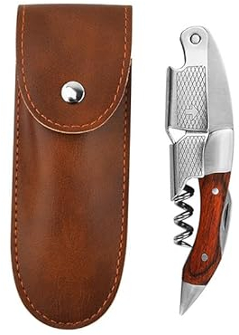 Professional Waiters Corkscrew by BANSHAN 1PCS This Wine Opener is Used to Open Beer and Wine Bottles by Waiters,Sommelier and Bartenders Around The World,Made of Stainless Steel and Natural Rosewood