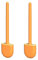 König Design Toilettenbürste, Klobürste Silikon WC Bürsten mit flexiblen Borsten, Toilettenbürste mit schnell trocknendem Halter Set für Badezimmer (Modern 2er Pack Orange)
