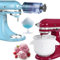 Máquina para hacer helado y accesorio de hielo afeitado para batidora de ayuda de cocina, el juego de accesorios Kitchenaid incluye máquina de hielo afeitado con 8 moldes de hielo y máquina de helado