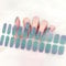 Gel Nail Stickers 20 Stickers Gel Nail Wraps Soft Self Upgrade Full-cured Gel Nail Strips Adhesive Gel Nail Stickers Salon Lasting for 15 Days Gel Nail Strips No Need UV/LED Lamp (29-Blue)