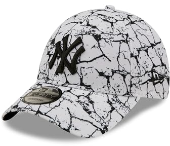 New Era New York Yankees MLB Fankappe weiß marmoriert NY Logo 9Forty Strapback Cap Baseball - One-Size
