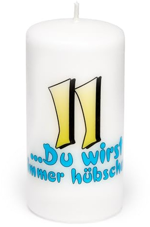 Garronda Geburtstagskerzen mit Motiv 11 Jahre 6x12cm und 24 Std. Brenndauer Geschenk für Mädchen & Jungen zum Kinder oder Erwachsener Geburtstag GD-0076
